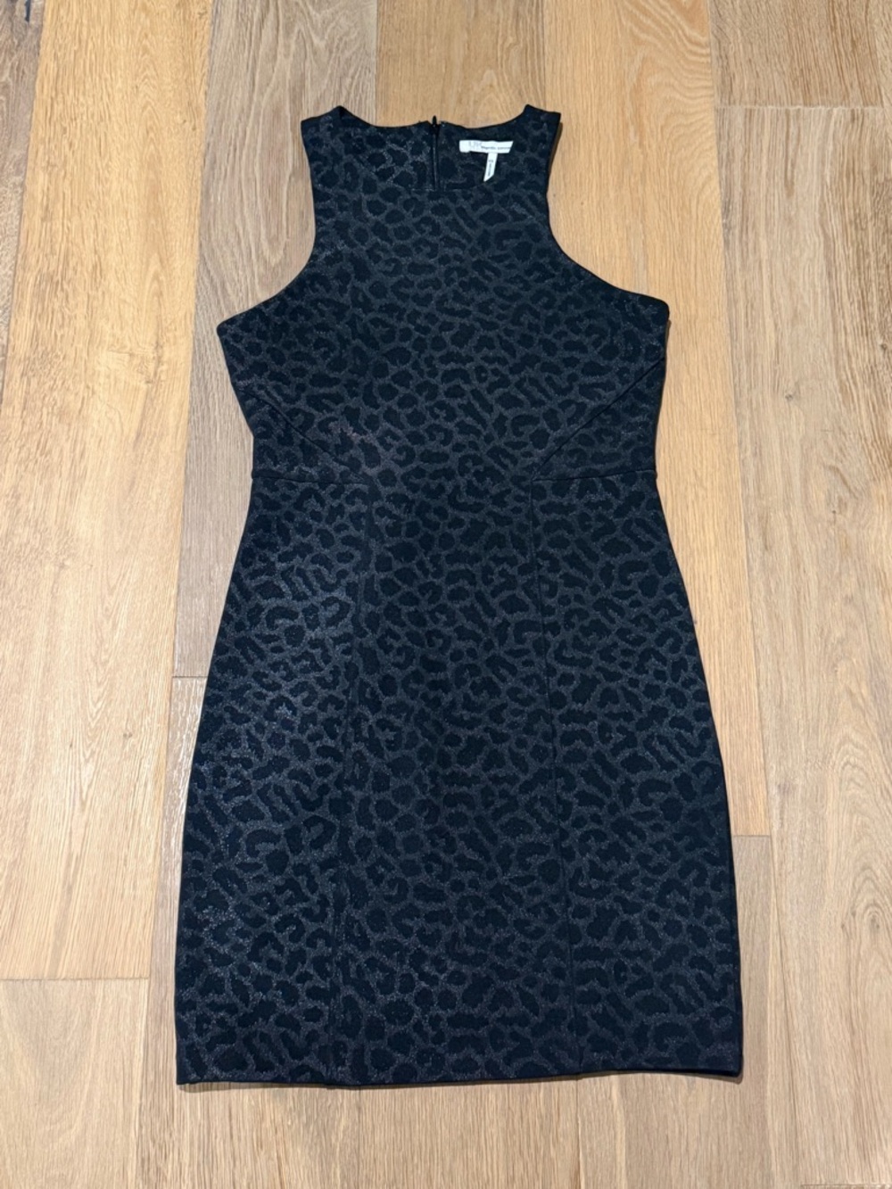 French Connection Black Metallic Leopard Dress XS